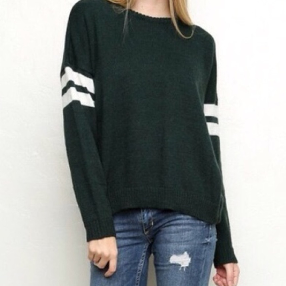 Dark Green Wool Varsity Sweater